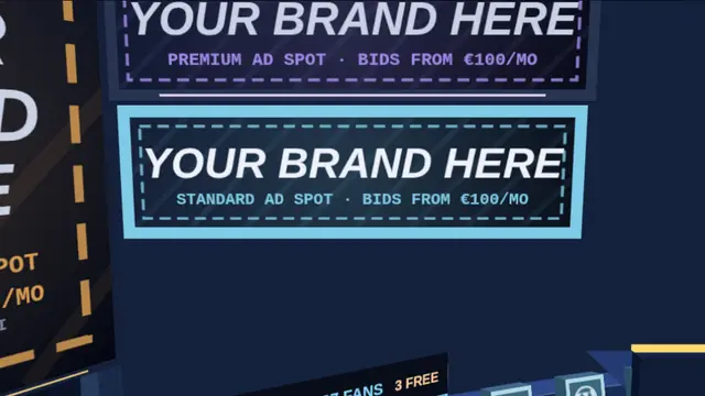 Back wall, lower left in the 3D Arena