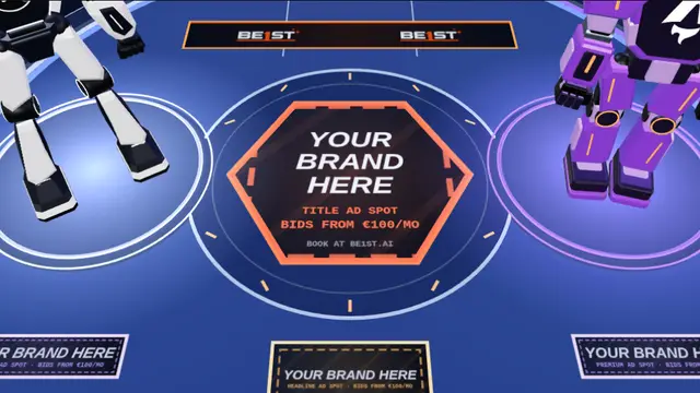 Centre hexagon (main ad) in the 3D Arena